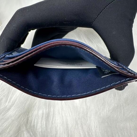 Coach Slim Id Card Case In Signature Denim & Leather NWT Limited CY907 - Picture 3 of 4